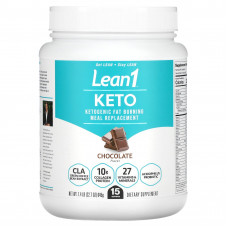 Lean1, Keto, кетогенный заменитель пищи, сжигающий жир, шоколад, 645 г (1,4 фунта)