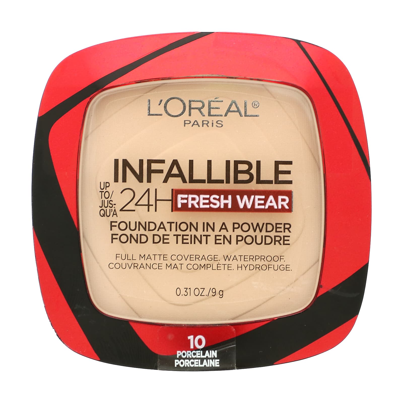 L'Oréal, Infallible 24H Fresh Wear, тональная основа в порошке, фарфор 10, 9 г (0,31 унции)