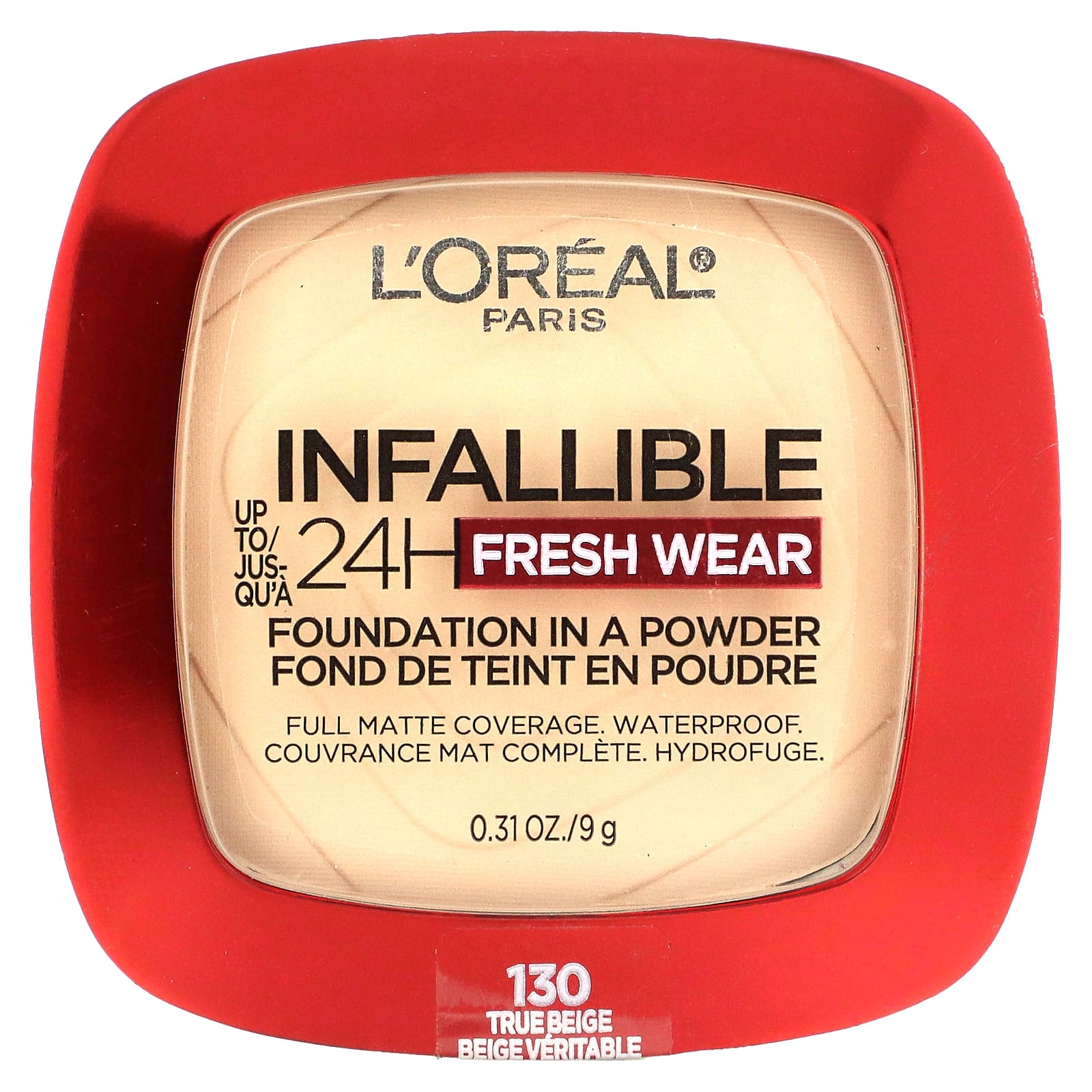 L'Oréal, Infallible 24H Fresh Wear, тональная пудра, 130 бежевый, 9 г (0,31 унции)