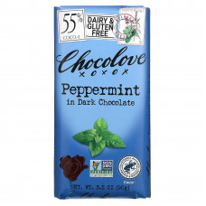 Chocolove, черный шоколад с перечной мятой, 55% какао, 90 г (3,2 унции)