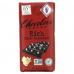 Chocolove, Насыщенный темный шоколад, 65% какао, 90 г (3,2 унции)