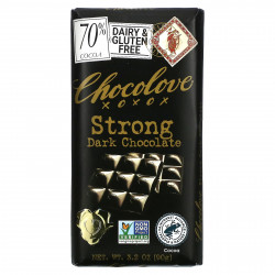 Chocolove, экстрагорький черный шоколад, 70% какао, 90 г (3,2 унции)