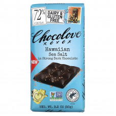 Chocolove, Гавайская морская соль в крепком темном шоколаде, 90 г (3,2 унции)