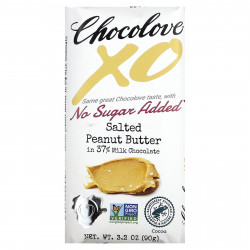 Chocolove, XO, соленая арахисовая паста в 40% молочном шоколаде, 90 г (3,2 унции)