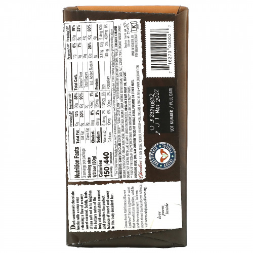 Chocolove, Соленая карамель с шоколадной начинкой в темном шоколаде, 55% какао, 90 г (3,2 унции)