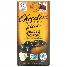 Chocolove, Соленая карамель с шоколадной начинкой в темном шоколаде, 55% какао, 90 г (3,2 унции)