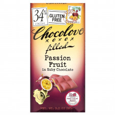 Chocolove, Маракуйя в плитке из рубинового шоколада, 34% какао, 90 г (3,2 унции)