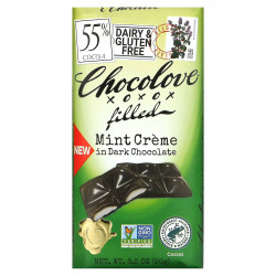 Chocolove, темный шоколад с кремовой мятной начинкой, 55% какао, 90 г (3,2 унции)