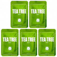 Lapcos, Набор тканевых масок Tea Tree Relief, 5 шт., По 25 мл (0,84 жидк. Унции)