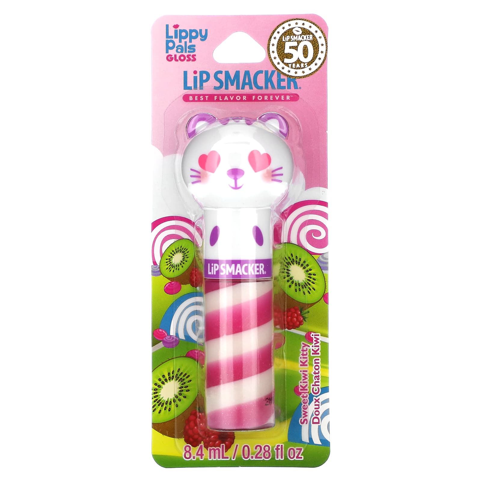 Lip Smacker, Lippy Pals, блеск для губ, Kitty, сладкий киви, 8,4 мл (0,28 жидк. унции)