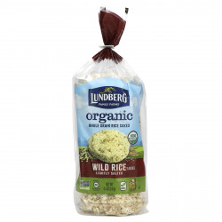 Lundberg, Органические цельнозерновые рисовые лепешки, дикий рис, слабосоленый, 241 г (8,5 унции)
