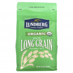 Lundberg, Органический белый длиннозерный рис, 907 г (2 фунта)