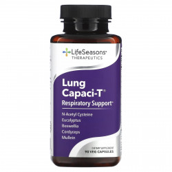LifeSeasons, Lung Capaci-T, поддержка дыхательной системы, 90 растительных капсул