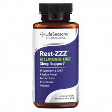 LifeSeasons, Rest-ZZZ, поддержка сна без мелатонина, 60 растительных капсул