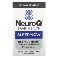 LifeSeasons, NeuroQ Brain Health, Sleep Now, мята, 30 пероральных полосок