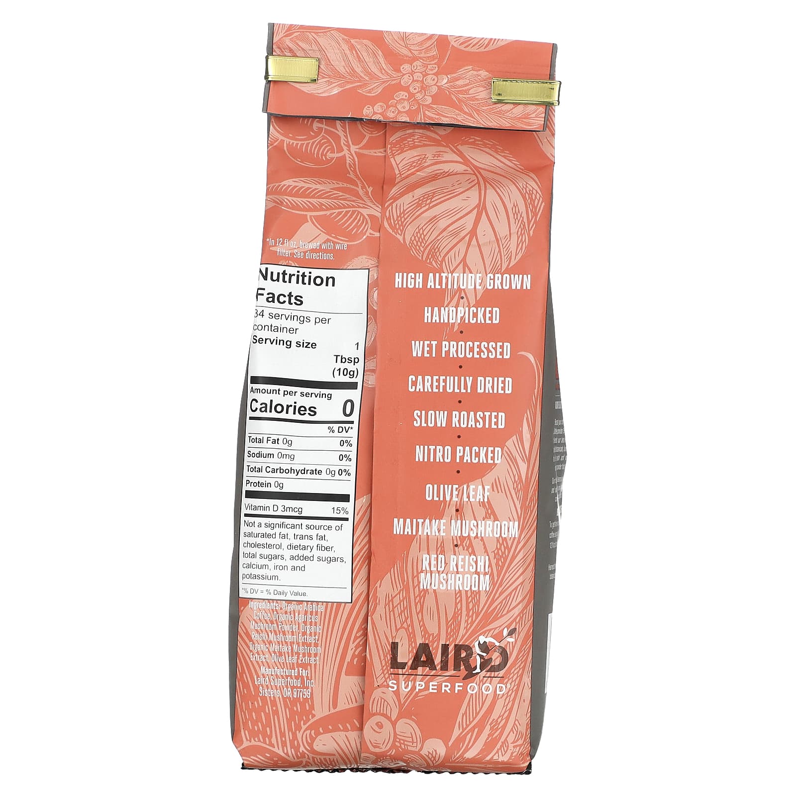 Laird Superfood, Перуанский функциональный кофе, Boost, молотый, средней обжарки, 340 г (12 унций)