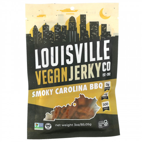 Louisville Vegan Jerky Co, Барбекю Smoky Carolina, 85,05 г (3 унции)