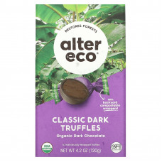 Alter Eco, Органические классические трюфели, черный шоколад, 120 г (4,2 унции)