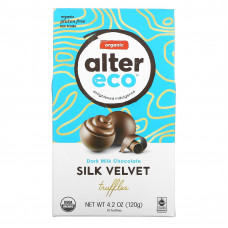 Alter Eco, Органический темный молочный шоколад, шелковистые бархатные трюфели, 4,2 унц. (120 г)