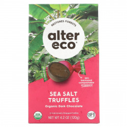 Alter Eco, Органические трюфели из темного шоколада, морская соль, 10 трюфелей, 120 г (4,2 унции)