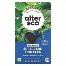 Alter Eco, органические суперчерные трюфели, темный шоколад, 80% какао, 120 г (4,2 унции)