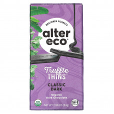 Alter Eco, органический темный шоколад, с кусочками трюфеля, классический темный, 84 г (2,96 унции)