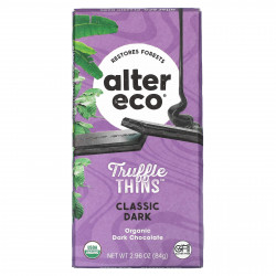 Alter Eco, органический темный шоколад, с кусочками трюфеля, классический темный, 84 г (2,96 унции)