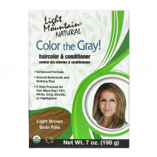 Light Mountain, Color the Gray! Натуральная краска для волос, светлый коричневый 7 унции (198 г)