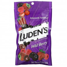 Luden's, Леденцы с пектином / успокаивающее средство для полости рта, лесные ягоды, 30 капель для горла