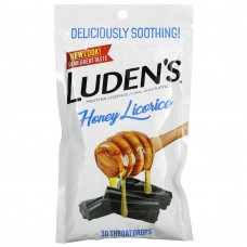 Luden's, Леденцы с ментолом / анестетик для полости рта, медовая солодка, 30 капель для горла