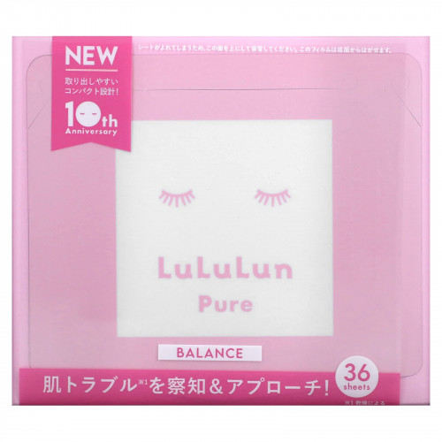 Lululun, Pure Balance, Beauty Sheet Mask, розовая 8FB, 36 шт., 520 мл (18 жидк. Унций)