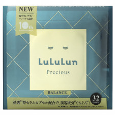 Lululun, Precious Balance, косметические маски для лица, зеленые 4FB, 32 шт., 500 мл (17 жидк. Унций)