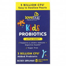LoveBug Probiotics, пробиотики для детей, 3 млрд КОЕ, 60 жемчужин, которые легко глотать