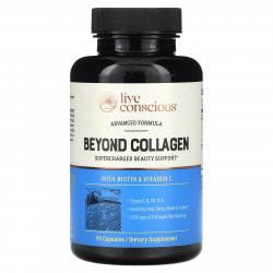 Live Conscious, Beyond Collagen с биотином и витамином C, 1300 мг, 90 капсул