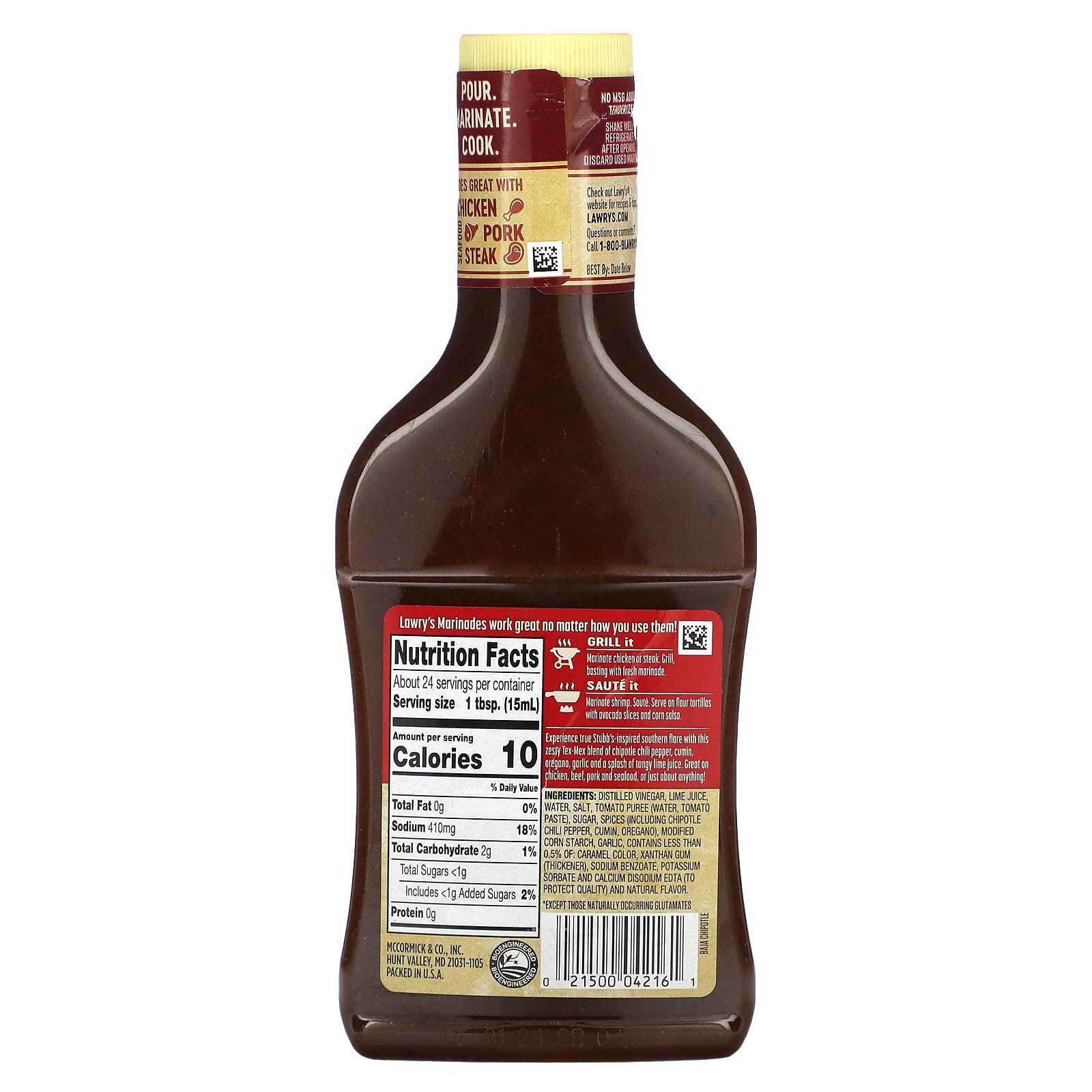 Lawry's, маринад, чипотле (Baja) с соком лайма, 354 мл (12 жидк. унций)