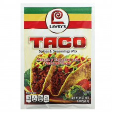 Lawry's, Taco, смесь специй и приправ, 28,3 г (1 унция)