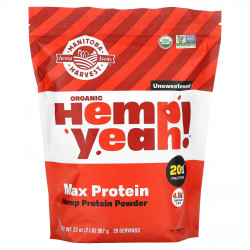 Manitoba Harvest, Organic, Hemp Yeah !, протеиновый порошок, максимум протеина, без сахара, 32 унции (907 г)