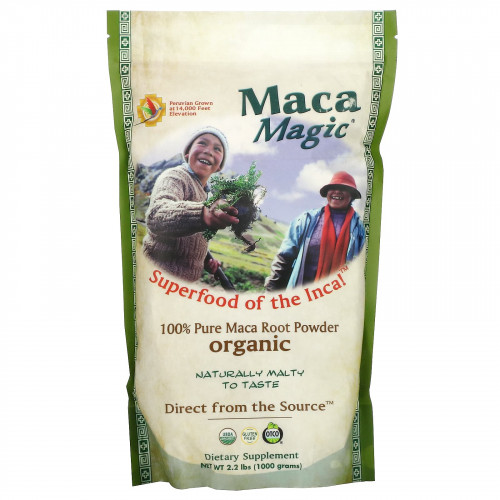 Maca Magic, полностью чистый органический порошок из корня маки, 1000 г (2,2 фунта)