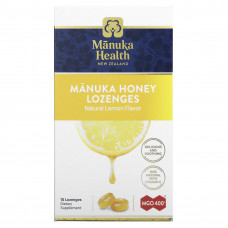 Manuka Health, Леденцы, лесной мёд манука и лимон, MGO 400+, 15 леденцов
