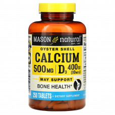 Mason Natural, Oyster Shell Calcium Plus D3`` 250 таблеток