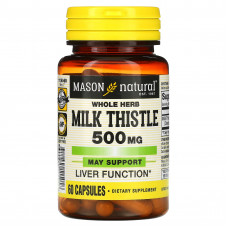 Mason Natural, Экстракт молочного чертополоха (цельных растений), 500 мг, 60 капсул