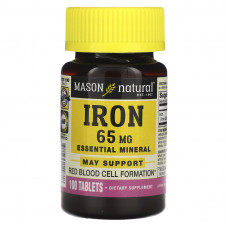 Mason Natural, железо, 65 мг, 100 таблеток