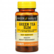 Mason Natural, Green Tea Slim с яблочным уксусом и горьким апельсином, 60 таблеток