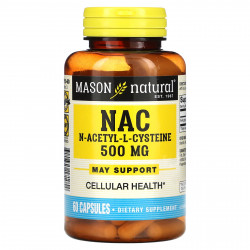 Mason Natural, NAC N-Ацетил-L-цистеин, 60 капсул