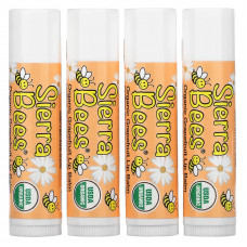 Sierra Bees, Органические бальзамы для губ, грейпфрут, 4 в упаковке, 4,25 г каждый