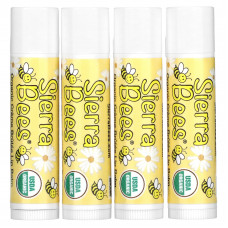 Sierra Bees, Органические бальзамы для губ, крем-брюле, 4 штуки в упаковке весом 0,15 унции (4,25 г) каждая