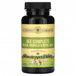 Honey Gardens, Bee Complete, пыльца, прополис и маточное молочко, 90 растительных капсул