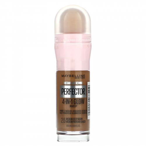 Maybelline, Instant Age Rewind, Perfector, сияющий макияж 4-в-1, 2,5 средне-глубокий теплый, 20 мл (0,68 жидк. Унции)