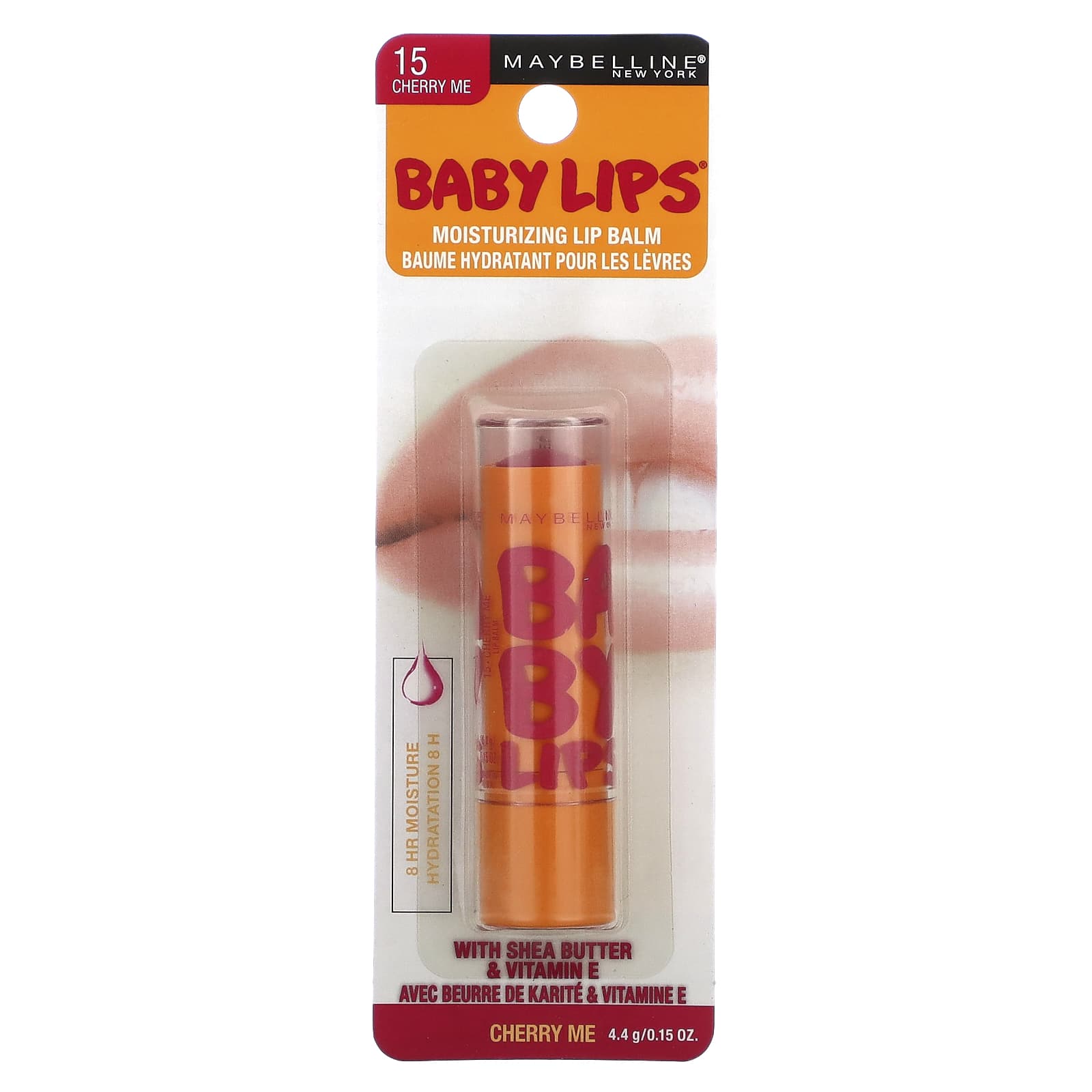 Maybelline, Увлажняющий бальзам для губ Baby Lips, вишня, 4,4 г