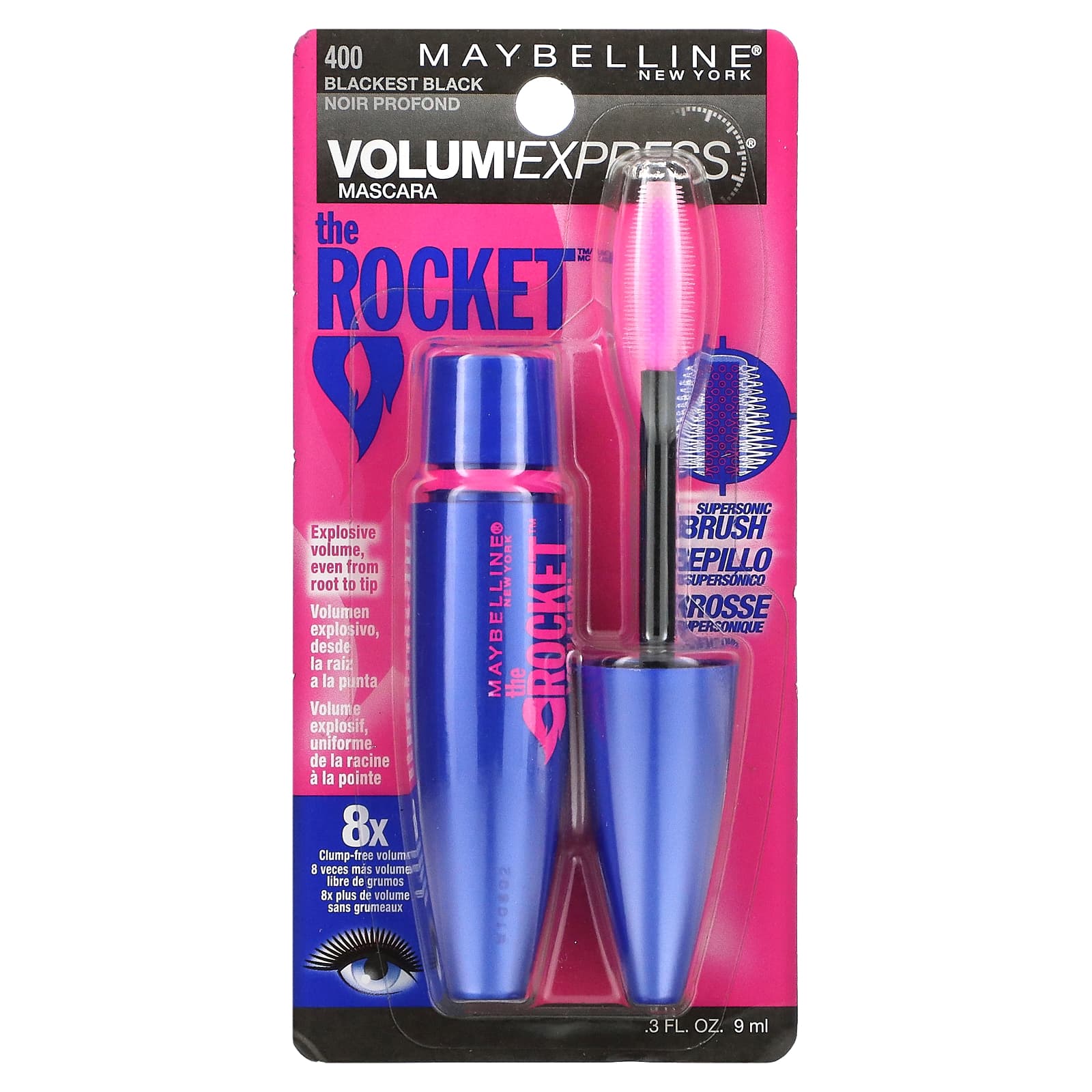 Maybelline, Тушь для ресниц The Rocket Volum' Express, угольно-черная, 9 мл